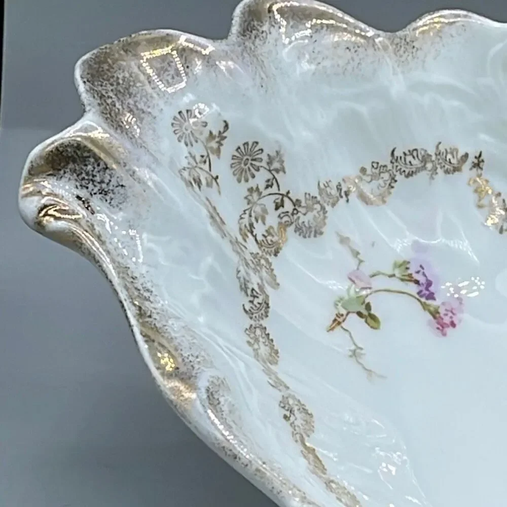 C.T.Carl Tielsch Germany Rare hand painted long serving bowl. Excellent conditio